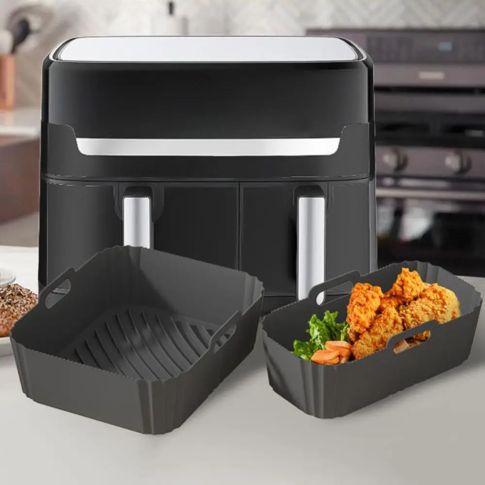 2Pcs/Set Silicone Air Fryer Liner Anti-stick Design Foldable Air Fryer Basket Rectangular Dual Handle Air Fryer Pan
2Pcs/Set Silicone Air Fryer Liner Anti-stick Design Foldable Air Fryer Basket Rectangular Dual Handle Air Fryer Pan