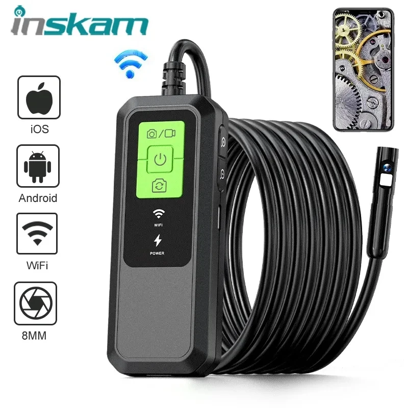INSKAM WiFi Industrial Endoscope Camera Single Dual Lens Inspection Camera 8mm Waterproof Adjustable 8LED For ios IPhone Android
INSKAM WiFi Industrial Endoscope Camera Single Dual Lens Inspection Camera 8mm Waterproof Adjustable 8LED For ios IPhone Android