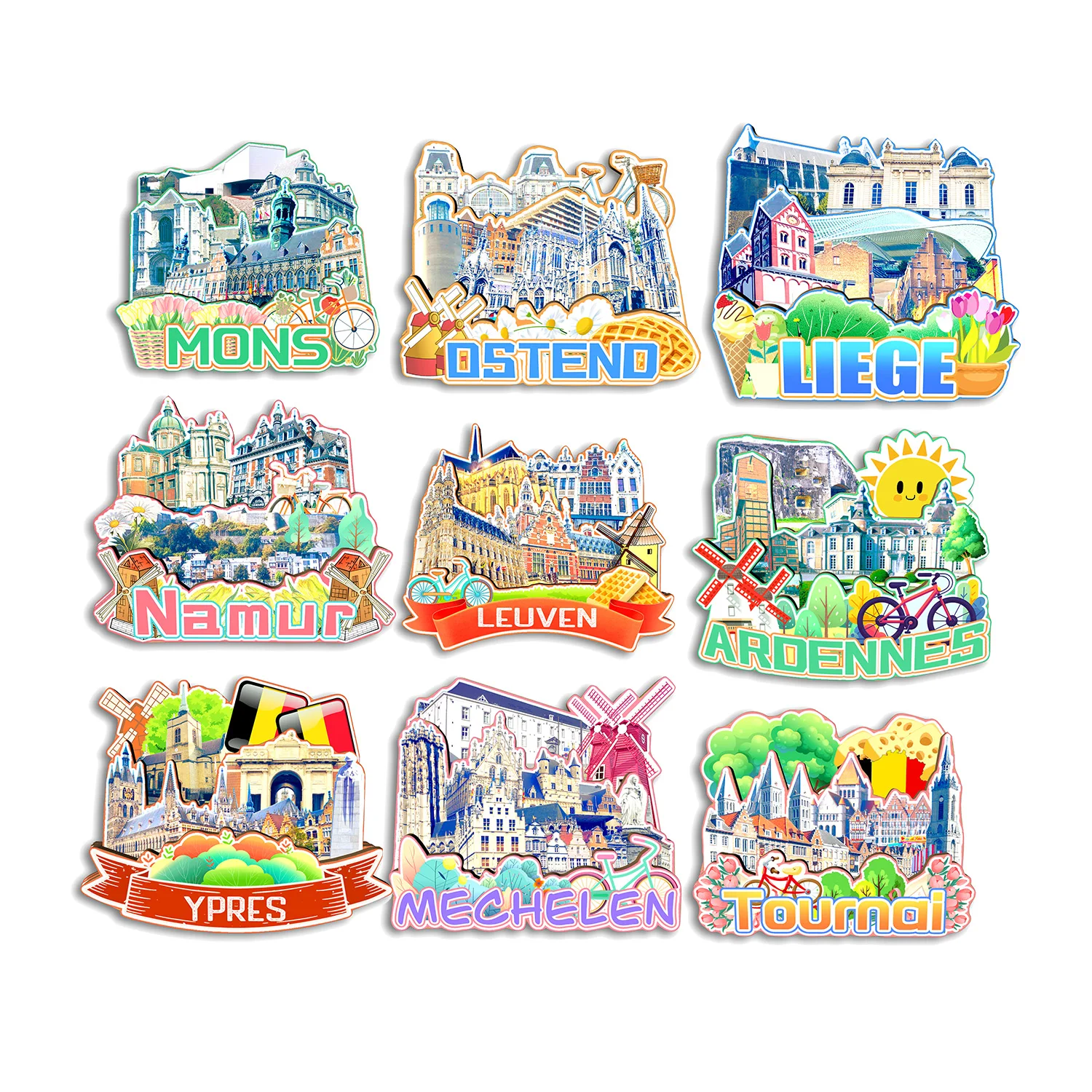 Dinant Leuven Tournai Mechelen Ardennes Ypres Namur BELGIUM Fridge Magnet Travel Souvenir Gift Handmade Decorative Refrigerator
Dinant Leuven Tournai Mechelen Ardennes Ypres Namur BELGIUM Fridge Magnet Travel Souvenir Gift Handmade Decorative Refrigerator