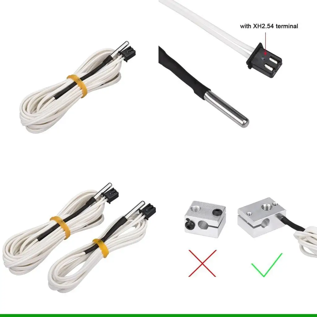 U55C 1M/2M NTC100K Thermistor Temperature For High-Temperature Filament 300℃
U55C 1M/2M NTC100K Thermistor Temperature For High-Temperature Filament 300℃