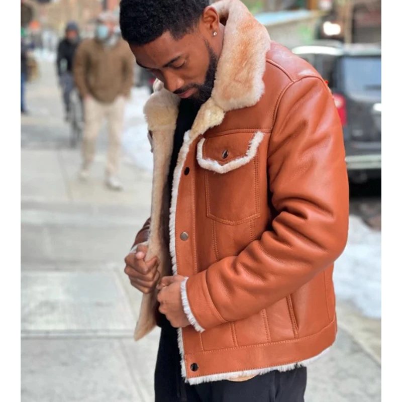 Brown Fur Collar Plus Velvet Thickened Men's Pockets Slim Fit Leather Pu Motor Warm Jacket
Brown Fur Collar Plus Velvet Thickened Men's Pockets Slim Fit Leather Pu Motor Warm Jacket