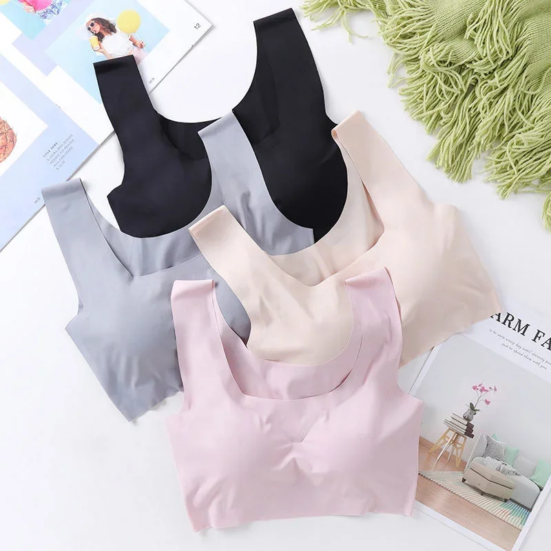 Ice Silk Bra Seamless Vest Bras Women Push Up Underwear Lingerie Sleep Top Padded Bralette Female Yoga Sport Wireless Bras
Ice Silk Bra Seamless Vest Bras Women Push Up Underwear Lingerie Sleep Top Padded Bralette Female Yoga Sport Wireless Bras