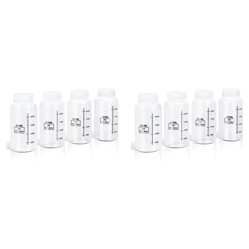ABUI-8Pcs Plastic Bottles With Airtight Caps 8Oz/250Ml,Wide Mouth Liquid Containers, Reusable PP Graduated Plastic Bottles
ABUI-8Pcs Plastic Bottles With Airtight Caps 8Oz/250Ml,Wide Mouth Liquid Containers, Reusable PP Graduated Plastic Bottles