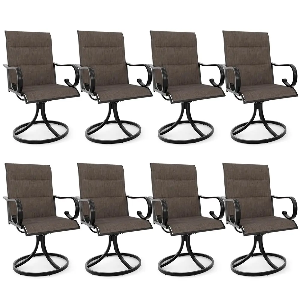 Swivel Outdoor Chairs Set of 8, High Back Padded Textilene Patio Dining Chairs with ECoating Metal Frame, AllWeather Outdoor Fu
Swivel Outdoor Chairs Set of 8, High Back Padded Textilene Patio Dining Chairs with ECoating Metal Frame, AllWeather Outdoor Fu
