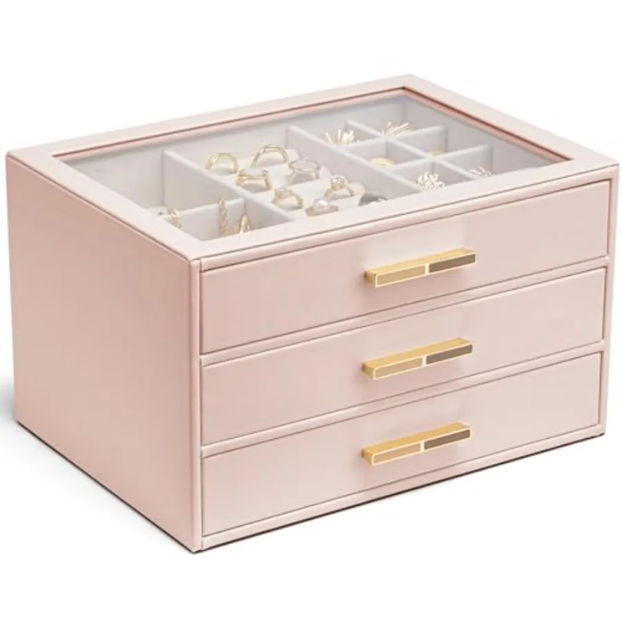 Шкатулка для драгоценностей для женщин, стеклянная крышка, органайзер для ювелирных изделий с 3-мя ящиками для ожерелья, колец, серег, браслетов, подарок на день матери для мамы
Шкатулка для драгоценностей для женщин, стеклянная крышка, органайзер для ювелирных изделий с 3-мя ящиками для ожерелья, колец, серег, браслетов, подарок на день матери для мамы