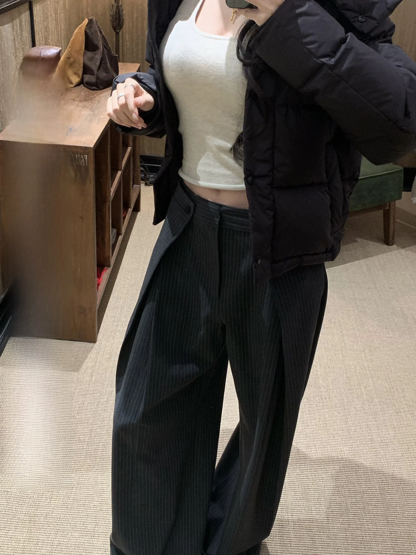 Fashionable Ladies' Tailored Pants Double Pleat Stripe Minimalist Retro Commuter Casual Straight Leg Trousers by Fbblimit
Fashionable Ladies' Tailored Pants Double Pleat Stripe Minimalist Retro Commuter Casual Straight Leg Trousers by Fbblimit