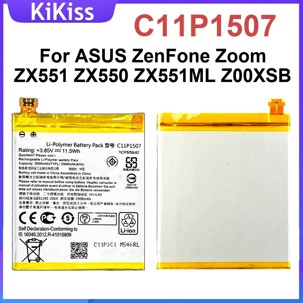 Аккумулятор для мобильного телефона высокой емкости с быстрой зарядкой C11P1507 для Asus Zenfone Zoom ZX551 ZX550 ZX551ML Z00XSB 3000 мАч 
Аккумулятор для мобильного телефона высокой емкости с быстрой зарядкой C11P1507 для Asus Zenfone Zoom ZX551 ZX550 ZX551ML Z00XSB 3000 мАч