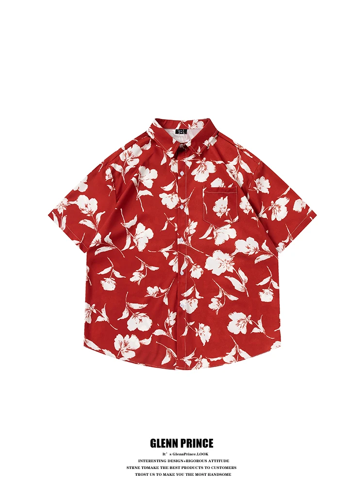GPstudio Мужская рубашка в стиле ретро с красным цветочным принтом, летняя, гавайская, уникальная, из ледяного шелка, с коротким рукавом, свободного кроя, из полиэфирного волокна, молодежный тренд
GPstudio Мужская рубашка в стиле ретро с красным цветочным принтом, летняя, гавайская, уникальная, из ледяного шелка, с коротким рукавом, свободного кроя, из полиэфирного волокна, молодежный тренд