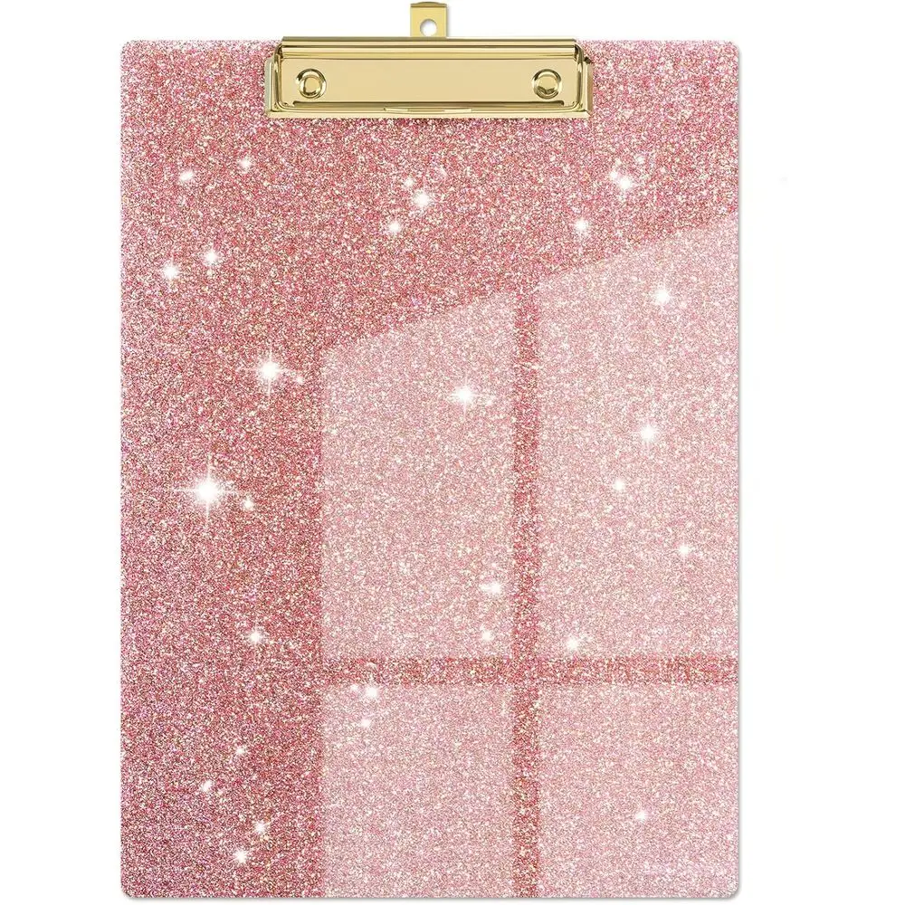 Pink A4 Letter Size 9x12.5in Glitter Acrylic Clipboard with Gold Clip, Ideal for Classroom, School, and Office Use
Pink A4 Letter Size 9x12.5in Glitter Acrylic Clipboard with Gold Clip, Ideal for Classroom, School, and Office Use