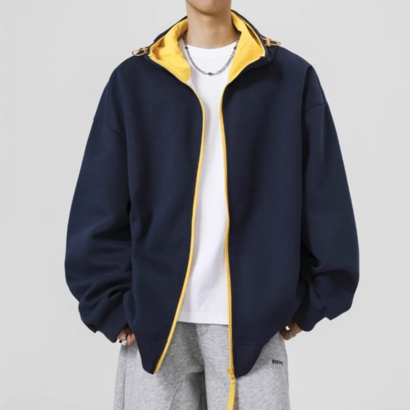 Кардиган на молнии в американском стиле с цветными блоками, осенний новый стиль, модная повседневная куртка с капюшоном и шнурком для мужчин
Кардиган на молнии в американском стиле с цветными блоками, осенний новый стиль, модная повседневная куртка с капюшоном и шнурком для мужчин