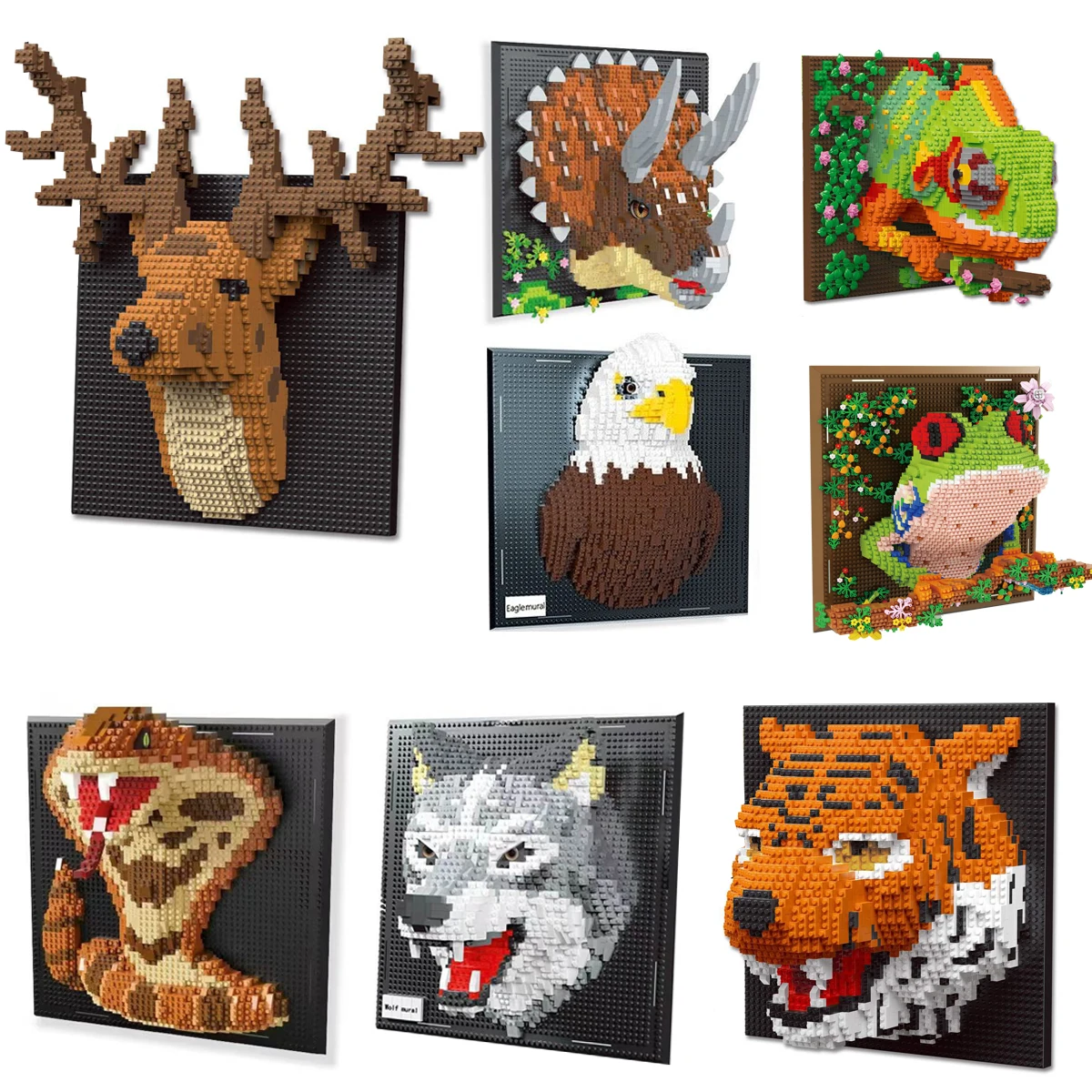 Wall Painting Building Blocks Animal Dinosaur Frog Lizard Cat Snake Panda Shark Eagle Model Assembly Bricks Toy For Christmas
Wall Painting Building Blocks Animal Dinosaur Frog Lizard Cat Snake Panda Shark Eagle Model Assembly Bricks Toy For Christmas