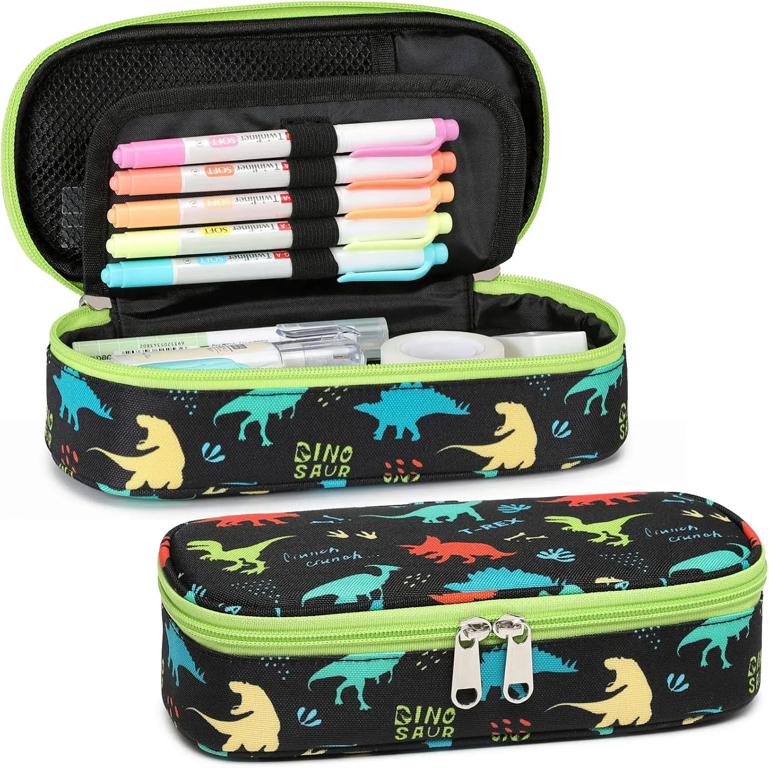 Large Capacity Pencil Case for Boys - Cute Dinosaur Design, School Supplies Organizer, Black
Large Capacity Pencil Case for Boys - Cute Dinosaur Design, School Supplies Organizer, Black