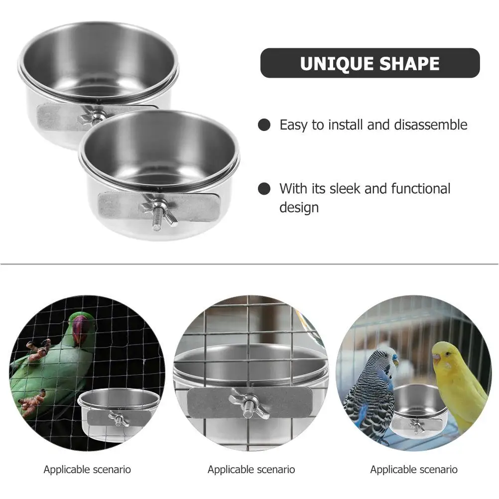 2Pcs Stainless Steel Food Bowl 10x4 5cm Hanging Parrot Feeder Single Screw Bird Cage Accessory Water Container Pet Supplies
2Pcs Stainless Steel Food Bowl 10x4 5cm Hanging Parrot Feeder Single Screw Bird Cage Accessory Water Container Pet Supplies