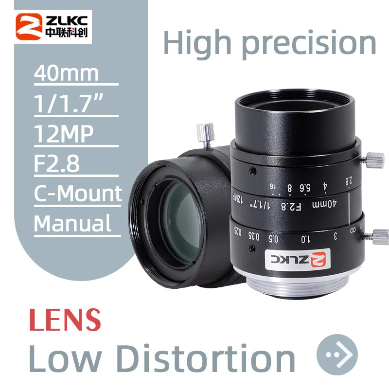 ZLKC 1/1.7 inch 40mm lens C-mount camera 12MP machine vision lens F2.8 manual Iris High resolution fa Industrial lens
ZLKC 1/1.7 inch 40mm lens C-mount camera 12MP machine vision lens F2.8 manual Iris High resolution fa Industrial lens