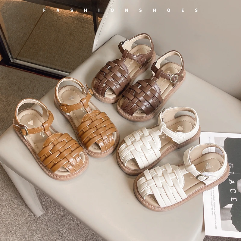 Spring Girl's Sandals Cover Toe Braided Casual Kid's Flat Shoe Solid Colors Anti-slip Chic Daily Comfy Children Shoes 4-6Y
Spring Girl's Sandals Cover Toe Braided Casual Kid's Flat Shoe Solid Colors Anti-slip Chic Daily Comfy Children Shoes 4-6Y
