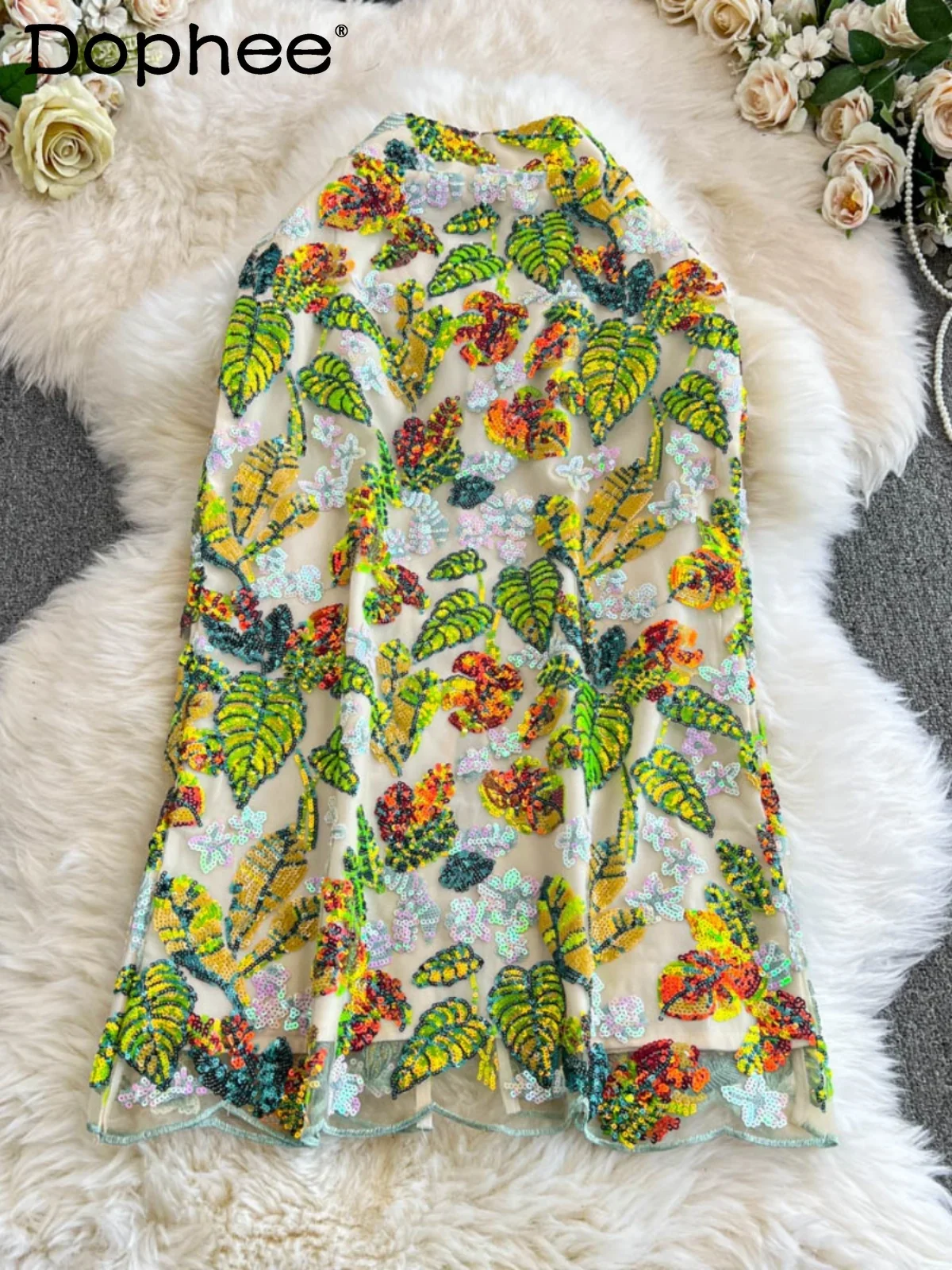 Fashion Skirt Elegant Ladie 2024 New Leaf Pattern Sequined Skirt Heavy Industry Bead Skirt Women High Waist Thin Long Skirts
Fashion Skirt Elegant Ladie 2024 New Leaf Pattern Sequined Skirt Heavy Industry Bead Skirt Women High Waist Thin Long Skirts