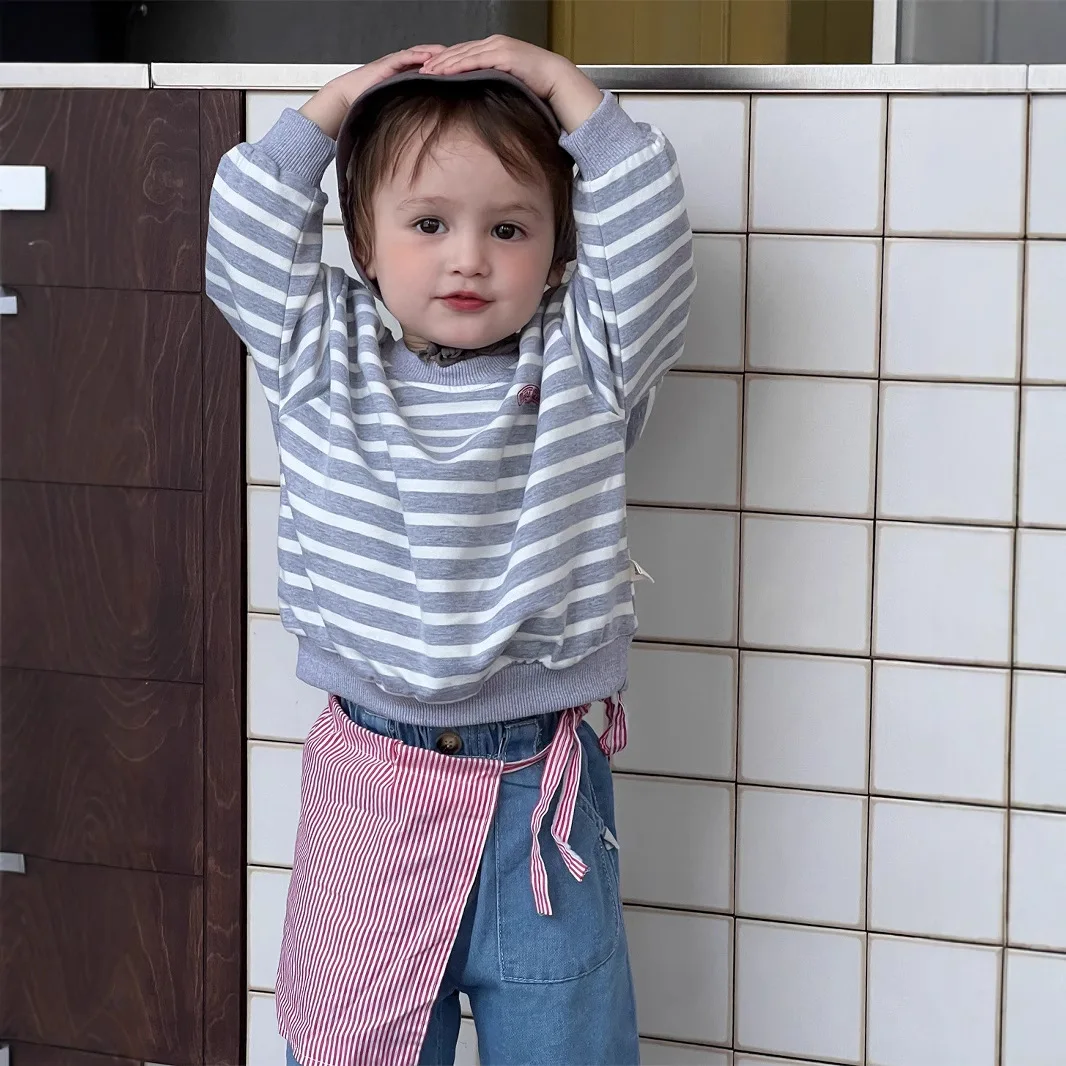2025 Spring New Baby Long Sleeve Sweatshirt Boys Girls Casual Letter Pullover Cotton Toddler Loose Striped Tops Infant Clothes
2025 Spring New Baby Long Sleeve Sweatshirt Boys Girls Casual Letter Pullover Cotton Toddler Loose Striped Tops Infant Clothes