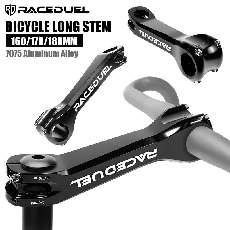 RACEDUEL 6/17 Degree Bicycle Long Bridge 160/170/180mm Bicycle Long Bridge 7075 Aluminum Alloy CNC Bike Handlebar Stem
RACEDUEL 6/17 Degree Bicycle Long Bridge 160/170/180mm Bicycle Long Bridge 7075 Aluminum Alloy CNC Bike Handlebar Stem