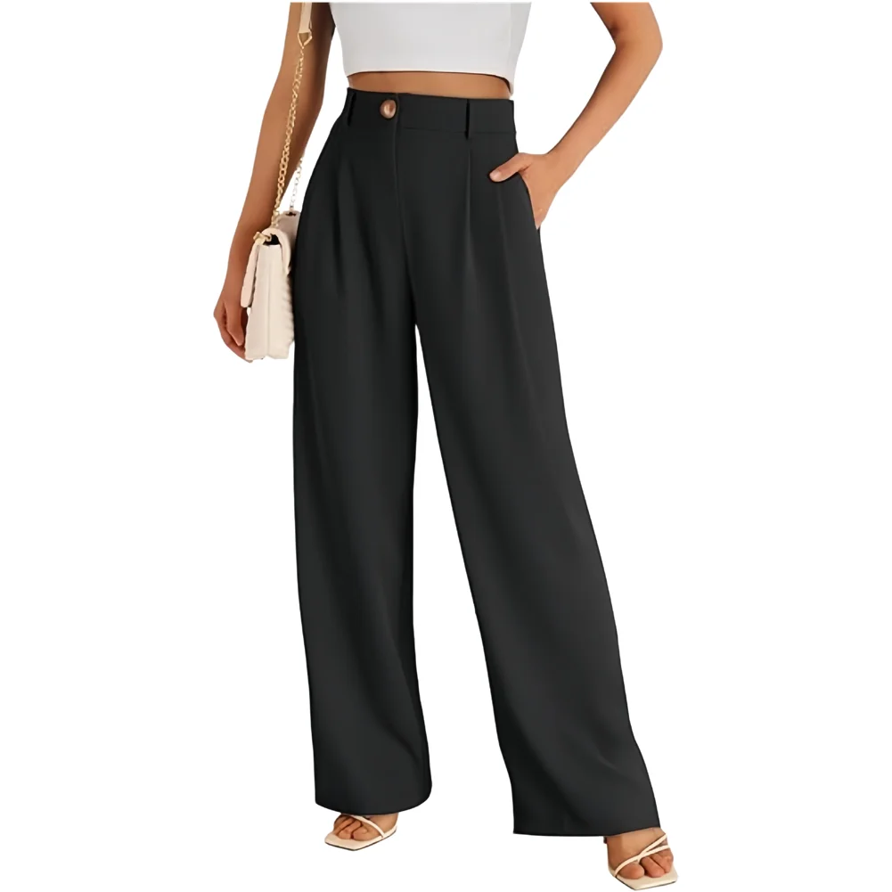 Polyester Women's Solid Color Wide-Leg Pants with Pleated Detail and High Waist for Summer Beach Yoga and Cycling Comfort Fit
Polyester Women's Solid Color Wide-Leg Pants with Pleated Detail and High Waist for Summer Beach Yoga and Cycling Comfort Fit