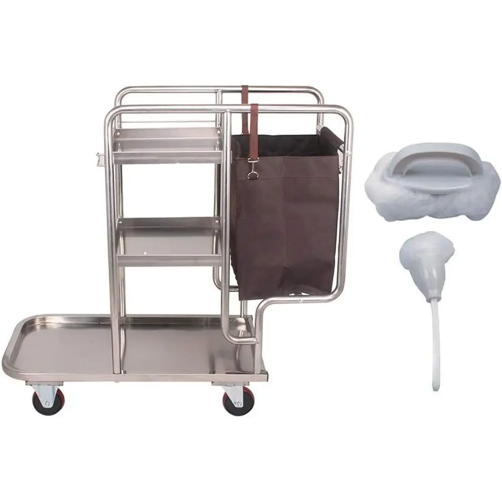Sturdy 3-Tier Stainless Steel Utility Cart for Beauty and Hotel Services, Holds 220Lbs
Sturdy 3-Tier Stainless Steel Utility Cart for Beauty and Hotel Services, Holds 220Lbs