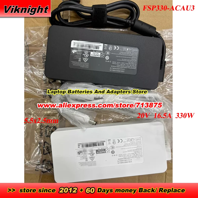 Genuine FSP330-ACAU3 AC Adapter 20V 16.5A 330W Power Adapter for FSP with 5.5x2.5mm Tip Charger
Genuine FSP330-ACAU3 AC Adapter 20V 16.5A 330W Power Adapter for FSP with 5.5x2.5mm Tip Charger