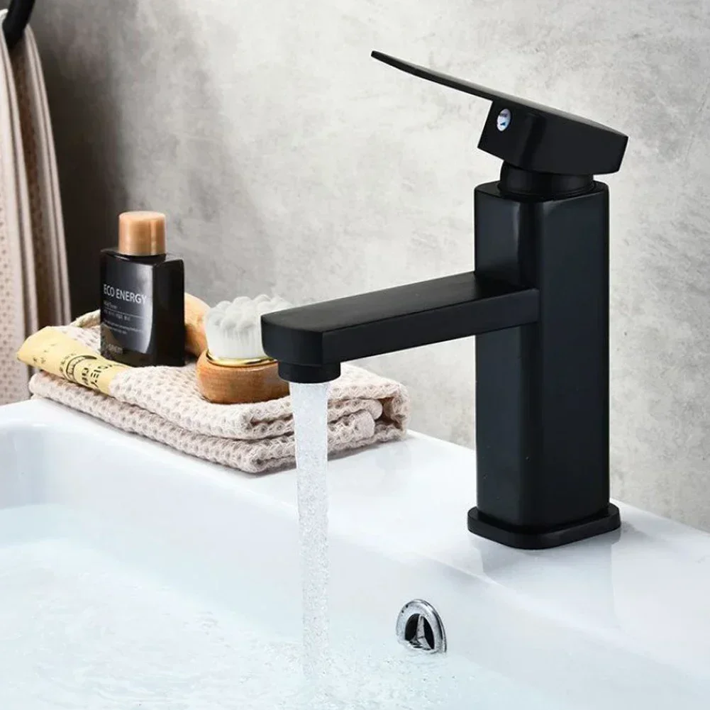 304 Stainless Steel Black Single Cold Sink Faucet Bathroom Counter Basin Faucet Square Washbasin Sink Bathtub Faucet
304 Stainless Steel Black Single Cold Sink Faucet Bathroom Counter Basin Faucet Square Washbasin Sink Bathtub Faucet