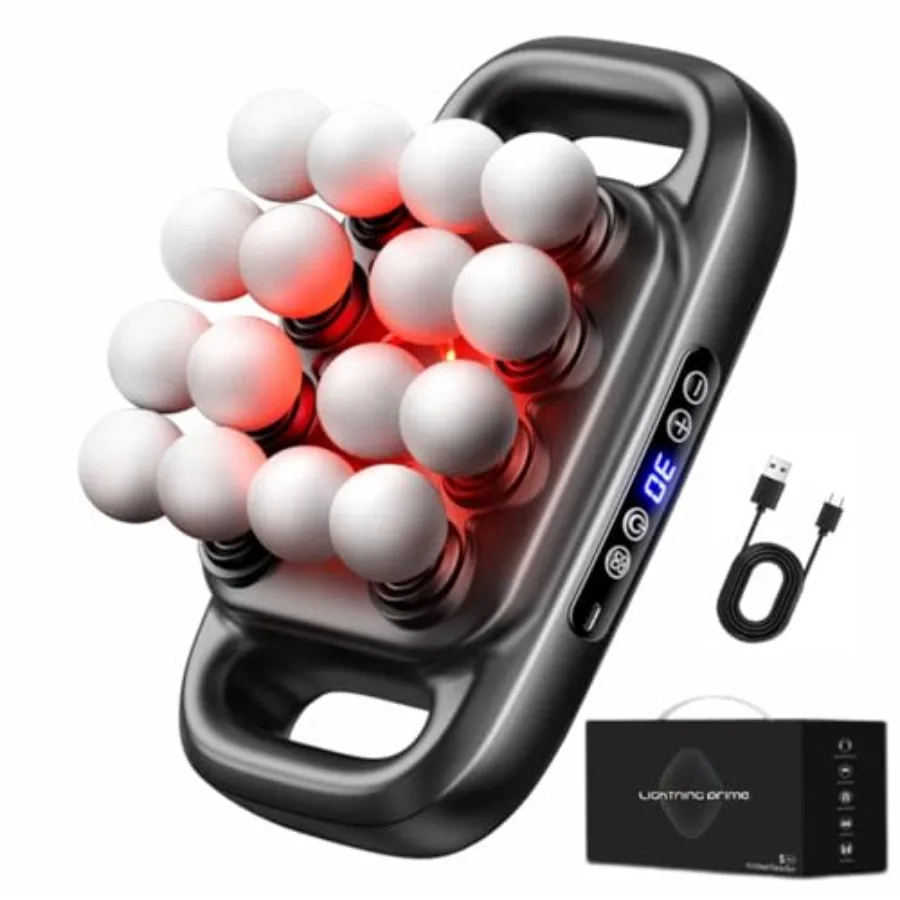 Массажный пистолет с 16 насадками, 30 скоростями, терапией красным светом, беспроводной, для глубокого массажа тканей, черный, 12В, аккумулятор 1800 мАч, амплитуда 25 мм
Массажный пистолет с 16 насадками, 30 скоростями, терапией красным светом, беспроводной, для глубокого массажа тканей, черный, 12В, аккумулятор 1800 мАч, амплитуда 25 мм