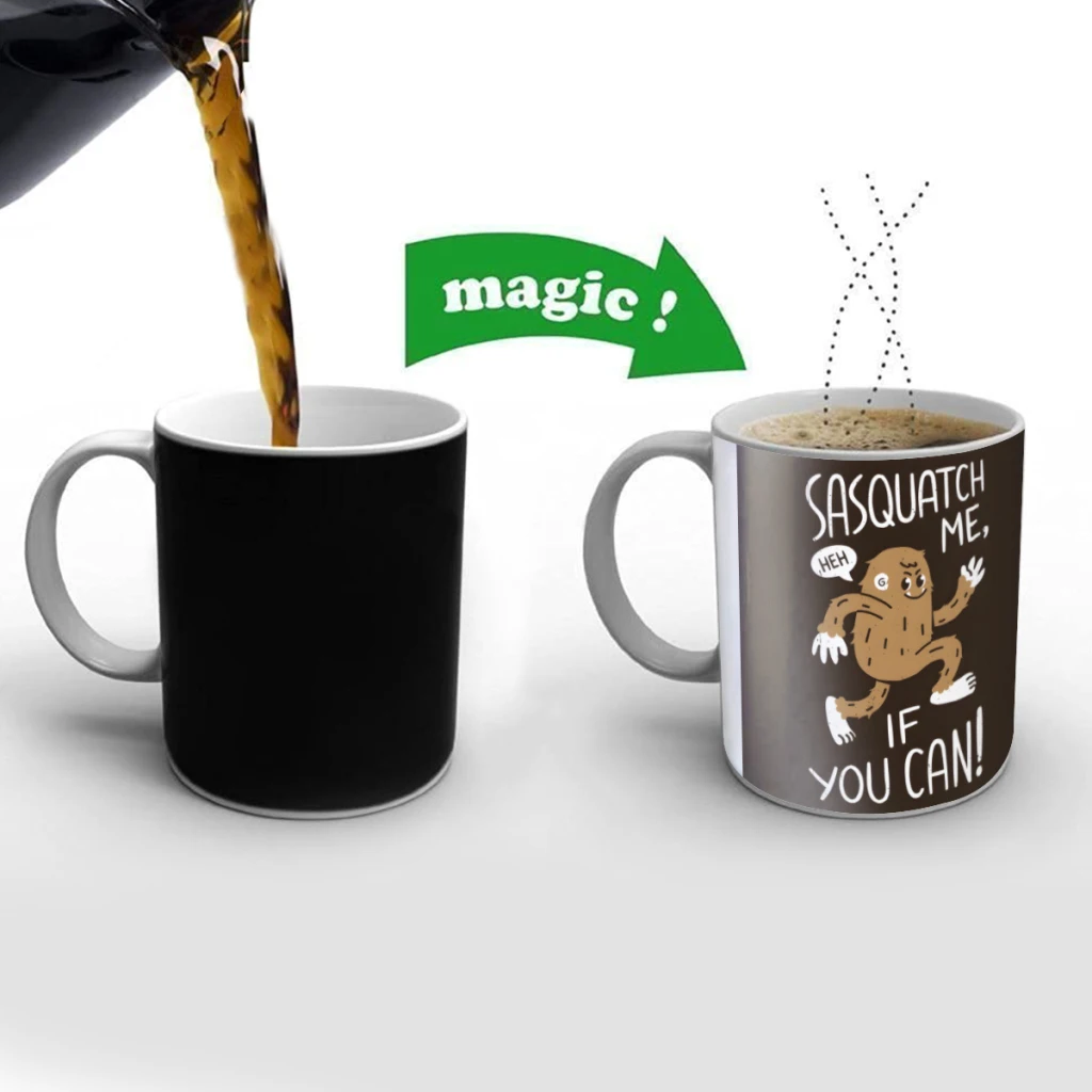 Sasquatch me if you can! Creativity Change Color Chang mug Ceramic mug Hot Coffee Cup Breakfast Cup Mug Friend Gift
Sasquatch me if you can! Creativity Change Color Chang mug Ceramic mug Hot Coffee Cup Breakfast Cup Mug Friend Gift