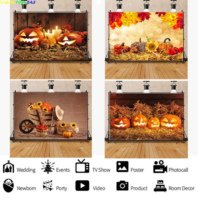 Vinyl Halloween Background Autumn Pumpkin Farm Haystack Fallen Leaves Baby Portrait Photography Studio Prop Background NG-01
Vinyl Halloween Background Autumn Pumpkin Farm Haystack Fallen Leaves Baby Portrait Photography Studio Prop Background NG-01