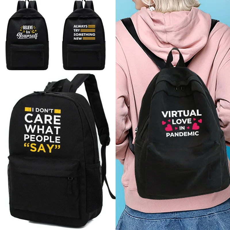 Large Capacity Canvas Hiking Backpack Phrase Print Travel Bag Canvas Backpack Student School Bag Canvas Student Zipper Backpack
Large Capacity Canvas Hiking Backpack Phrase Print Travel Bag Canvas Backpack Student School Bag Canvas Student Zipper Backpack