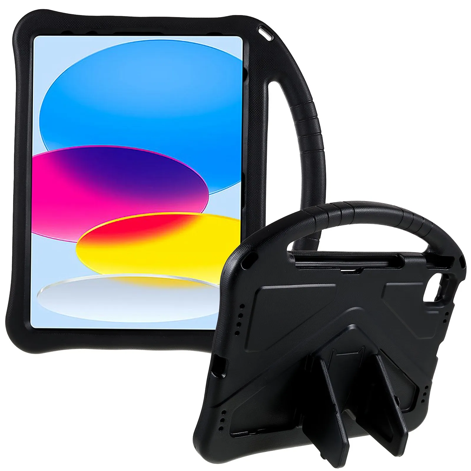 For iPad (2025) / 10.9 (2022) EVA Rugged Shockproof Tablet Cover Convertible Handle Kickstand Protective Kids Case - Black
For iPad (2025) / 10.9 (2022) EVA Rugged Shockproof Tablet Cover Convertible Handle Kickstand Protective Kids Case - Black