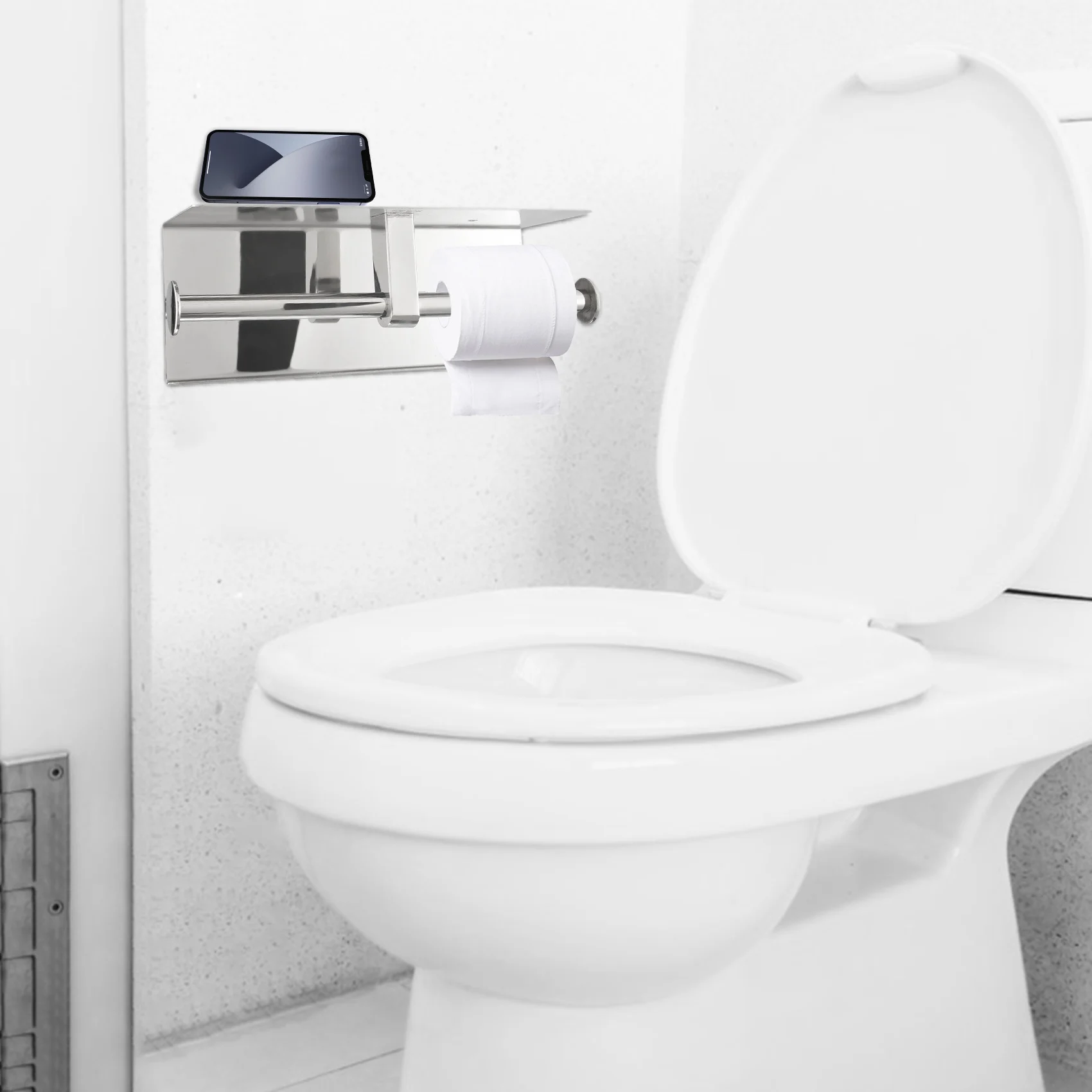 A21Q -Double Toilet Paper Holder With Phone Shelf, Dual Roll Paper Dispenser With Shelf,Toilet Tissue Roll Holder With Rack
A21Q -Double Toilet Paper Holder With Phone Shelf, Dual Roll Paper Dispenser With Shelf,Toilet Tissue Roll Holder With Rack