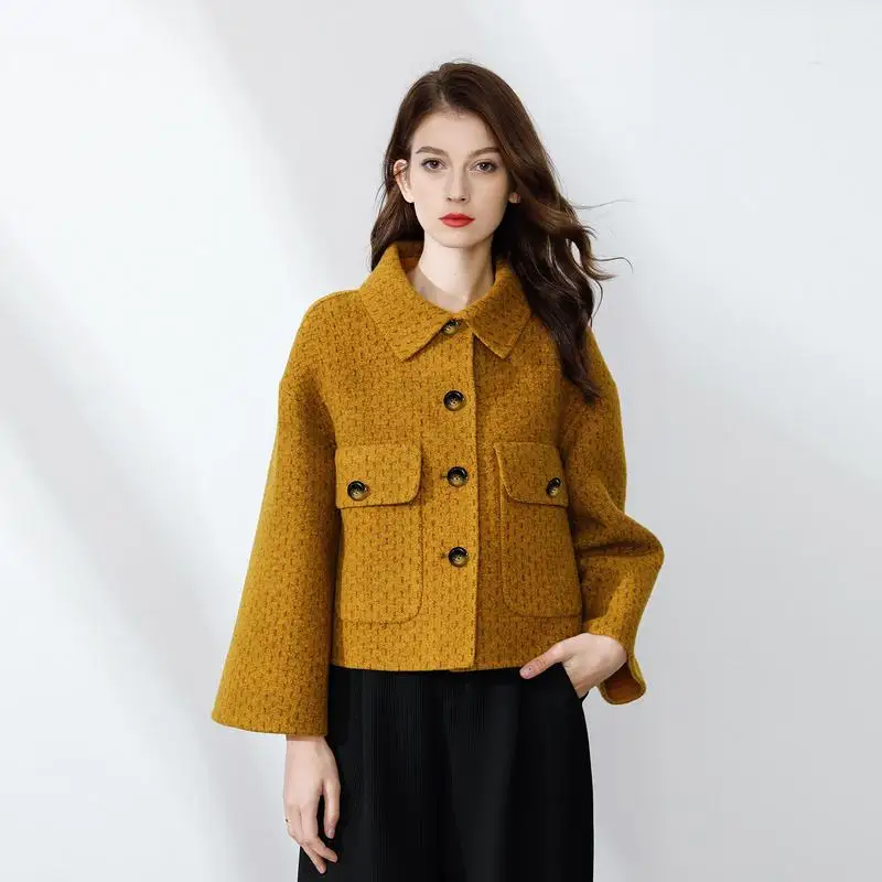 G-ZEN COLLECTION Bubble Wool ort Coat with Flared Sves Double Sided Different Color Woolen Women's Faion Autumn Coat
G-ZEN COLLECTION Bubble Wool ort Coat with Flared Sves Double Sided Different Color Woolen Women's Faion Autumn Coat