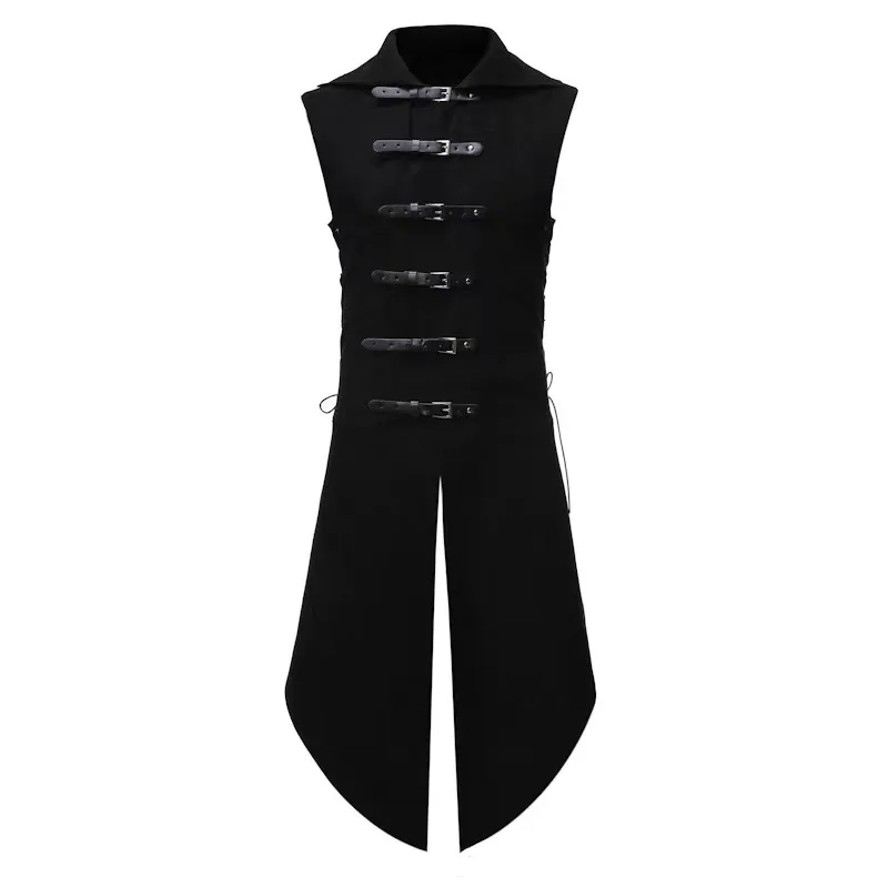 Men's Vest Black Gothic Vest Steampunk Cosplay Vest Vintage Leather Button Hem Split Long Vests Halloween Gilet 2022
Men's Vest Black Gothic Vest Steampunk Cosplay Vest Vintage Leather Button Hem Split Long Vests Halloween Gilet 2022