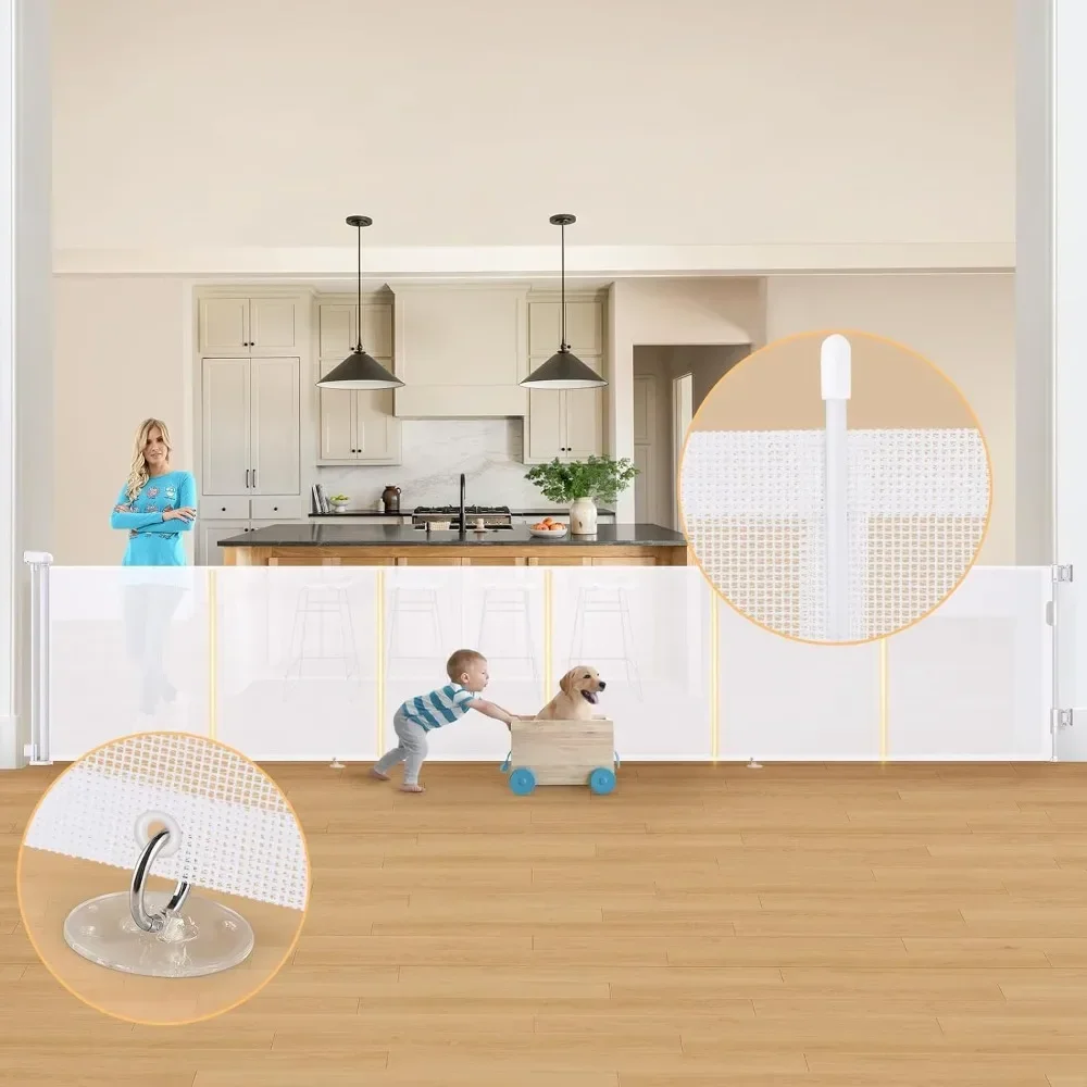 Retractable Baby Gates Extra Wide for Doorways, Upgraded Reinforcement Strip Design for Stairs, Retractable Pet Gate for Dog
Retractable Baby Gates Extra Wide for Doorways, Upgraded Reinforcement Strip Design for Stairs, Retractable Pet Gate for Dog