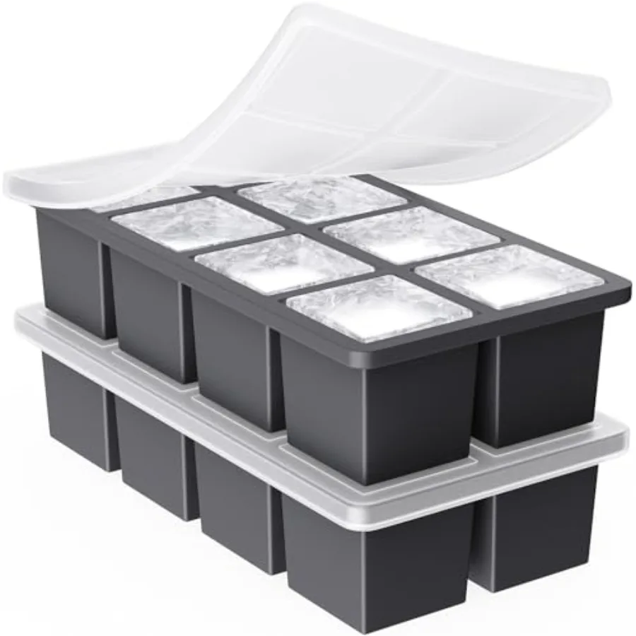 Large Ice Cube Trays for Whiskey: Big Silicone Ice Cube Trays 2Inch - Huge Square Ice Cubed Tray for Whisky and Cocktail
Large Ice Cube Trays for Whiskey: Big Silicone Ice Cube Trays 2Inch - Huge Square Ice Cubed Tray for Whisky and Cocktail