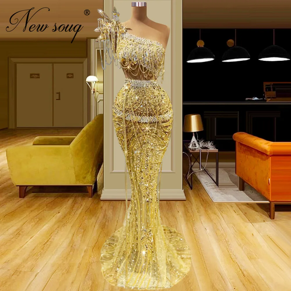 Shiny Yellow Beads Crystals Evening Dresses Luxury One Shoulder Prom Dress Tassel Women Weddings Party Dress Robes De Soiree
Shiny Yellow Beads Crystals Evening Dresses Luxury One Shoulder Prom Dress Tassel Women Weddings Party Dress Robes De Soiree