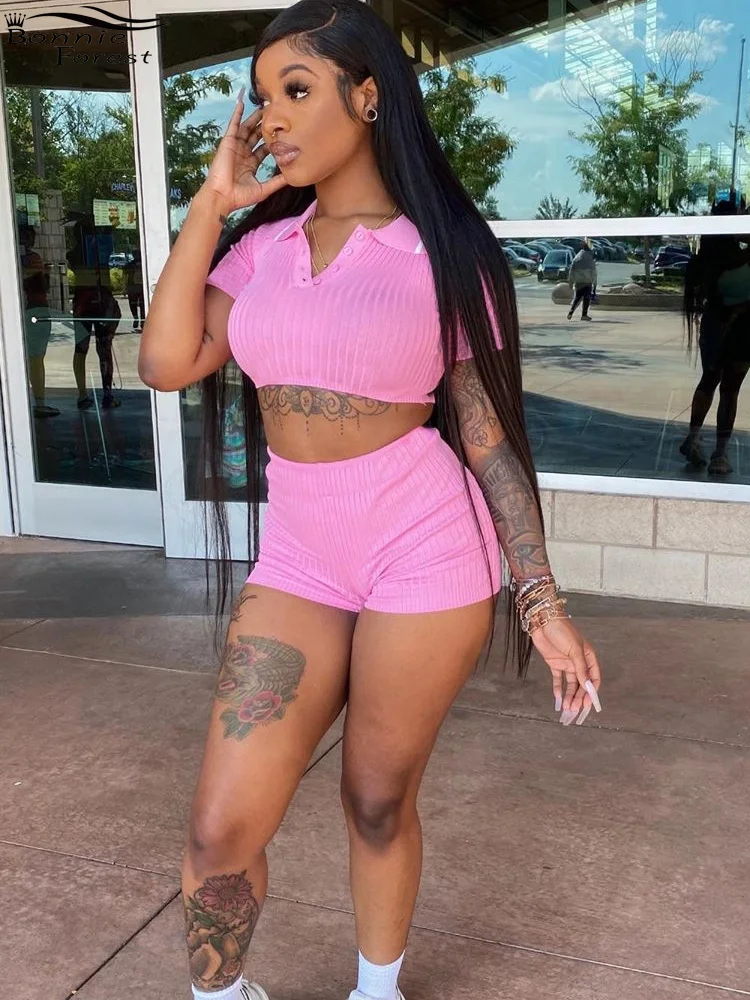 Bonnie Forest Women's Knitted Tracksuits Set Pink Outfits Summer Ribbed Two-Piece Dress Lounge Jogger Set Night Club Outfits
Bonnie Forest Women's Knitted Tracksuits Set Pink Outfits Summer Ribbed Two-Piece Dress Lounge Jogger Set Night Club Outfits