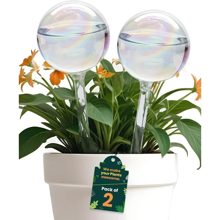2 Pcs Iridescent Self Watering Globes Glass Rainbow Plant Watering Globes Self Watering Planter Insert Automatic Plant Waterer
2 Pcs Iridescent Self Watering Globes Glass Rainbow Plant Watering Globes Self Watering Planter Insert Automatic Plant Waterer