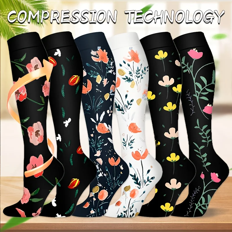 6 Pairs Unisex Compression Socks - Floral Pattern Sports Support Socks, All-season Socks for Running, Hiking and Cycling, Easter Gifts for Family and Friends, Comfortable Design with Colorful Patterns
6 Pairs Unisex Compression Socks - Floral Pattern Sports Support Socks, All-season Socks for Running, Hiking and Cycling, Easter Gifts for Family and Friends, Comfortable Design with Colorful Patterns