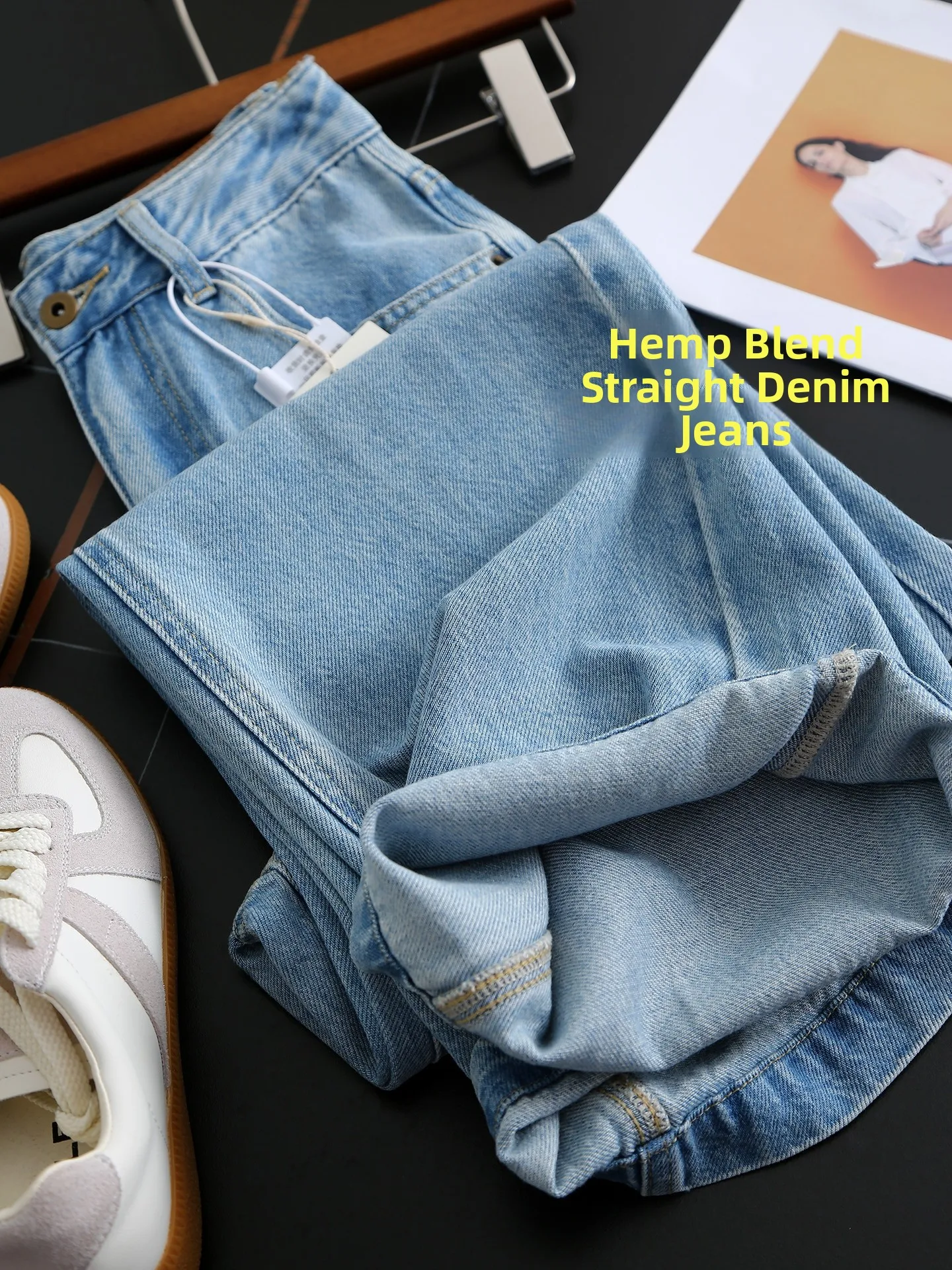 Slimming High Waist Wide Leg Jeans Women's Autumn Casual Mixed Fiber Long Leg Lengthening Narrow Style Denim Pants
Slimming High Waist Wide Leg Jeans Women's Autumn Casual Mixed Fiber Long Leg Lengthening Narrow Style Denim Pants