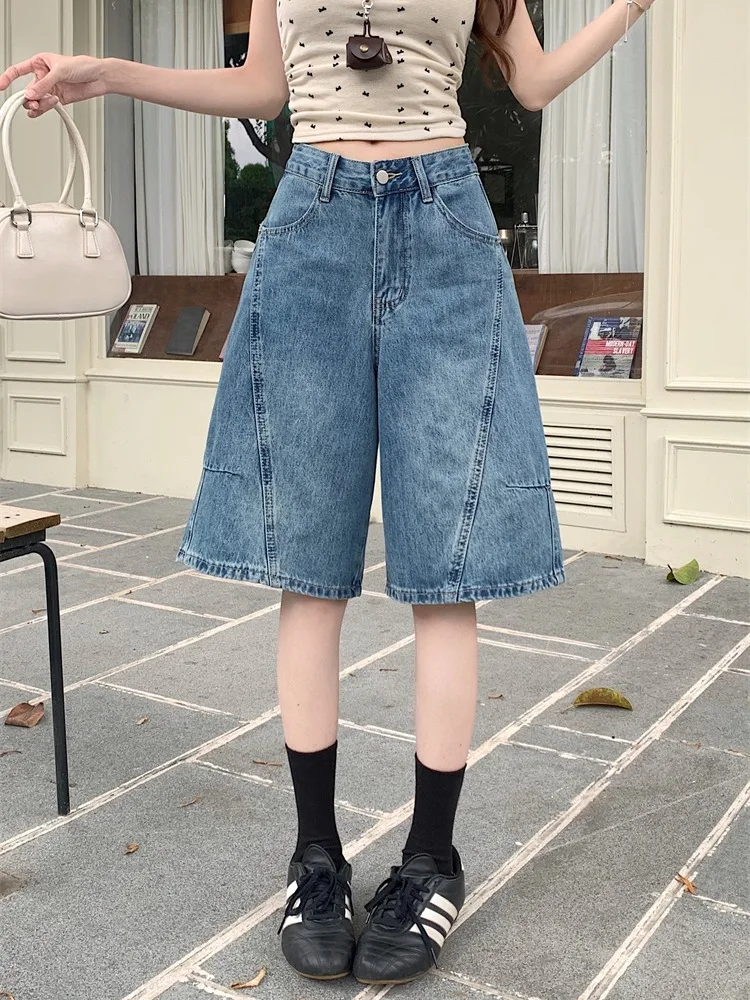 Retro American Blue Jeans Women's Summer Loose Straight Leg Jeans Casual Washed out Effect Denim Pants High Waist Jeans
Retro American Blue Jeans Women's Summer Loose Straight Leg Jeans Casual Washed out Effect Denim Pants High Waist Jeans