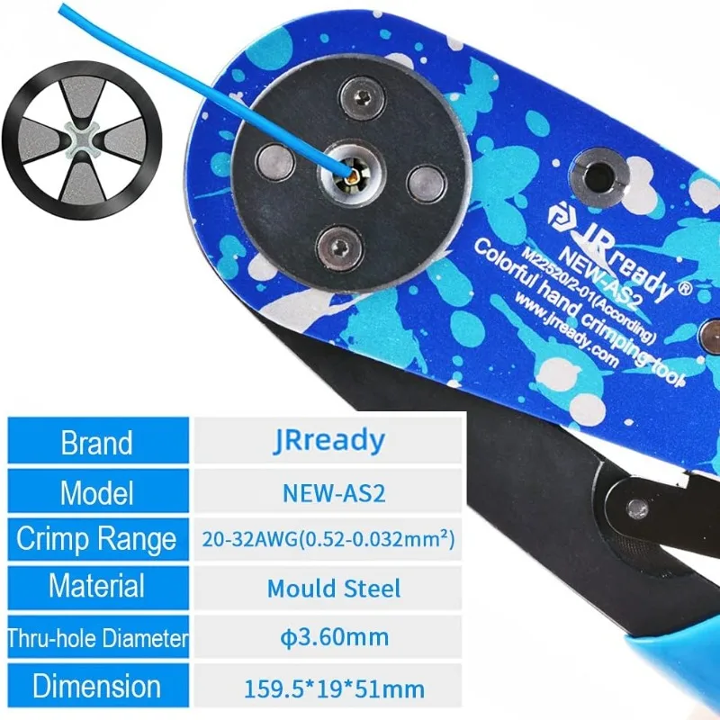 ST2119-AS2 Eight Indent Crimping Tool KIT M22520 2 01 series crimper with 37 Positioner and GO NO GO GAUGE
ST2119-AS2 Eight Indent Crimping Tool KIT M22520 2 01 series crimper with 37 Positioner and GO NO GO GAUGE
