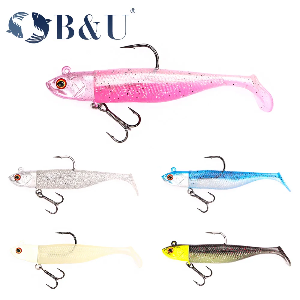 B&U Soft Fishing Lure Set Tail Jig Head Treble Hook SpinnerMinnow Artificial Bait Saltwater Sea Bass Swimbait Tackle Gear 
B&U Soft Fishing Lure Set Tail Jig Head Treble Hook SpinnerMinnow Artificial Bait Saltwater Sea Bass Swimbait Tackle Gear