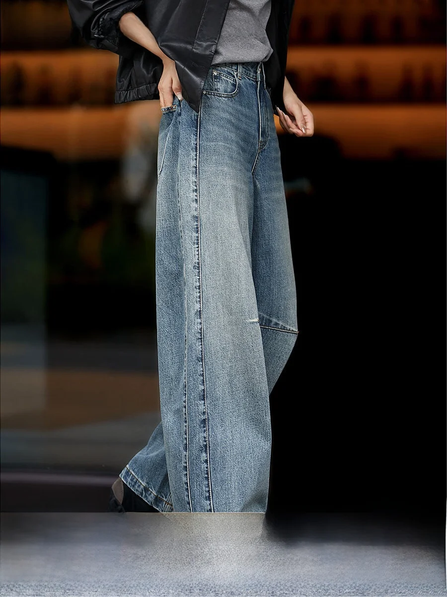Xhange Vintage Blue Tone Micro Deconstruction Waed Denim Long Pants Straight Leg l Waist Cotton Spring Ladies Jeans
Xhange Vintage Blue Tone Micro Deconstruction Waed Denim Long Pants Straight Leg l Waist Cotton Spring Ladies Jeans