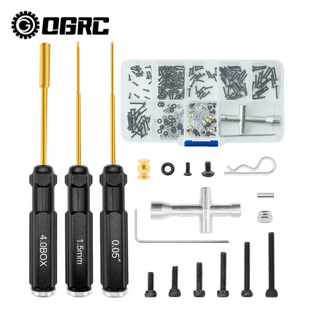 OGRC Steel Screws Set RC Tool Kit 0.05'' 1.5mm Hex Nut Drivers for Axial SCX24 1/24 C10 DB JLU Gladiator Bronco RC Crawler Car
OGRC Steel Screws Set RC Tool Kit 0.05'' 1.5mm Hex Nut Drivers for Axial SCX24 1/24 C10 DB JLU Gladiator Bronco RC Crawler Car