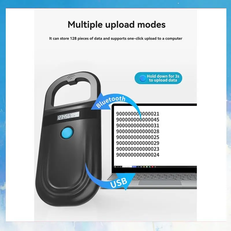 Retail Animal Tag RFID Reader 134.2Khz 125Khz Dual-Frequency Pet Chip Scanner USB+Bluetooth Pet Cat Dog Chip Scanner For Animal
Retail Animal Tag RFID Reader 134.2Khz 125Khz Dual-Frequency Pet Chip Scanner USB+Bluetooth Pet Cat Dog Chip Scanner For Animal