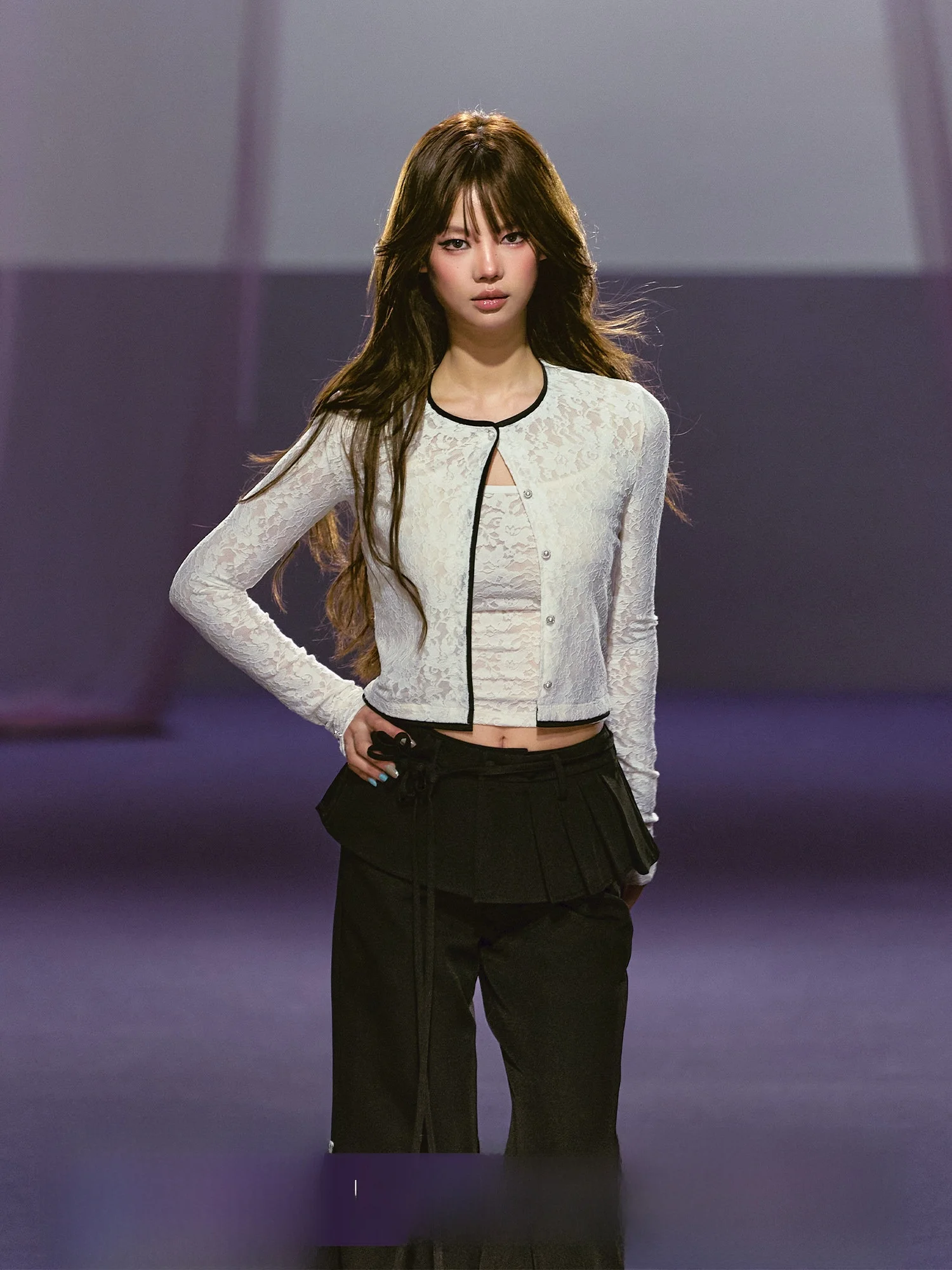 AGAM Double Layered Lace Trim Csole And Satin Patchwork Open Cardigan Set Women's Faion Set Long Sve round Ne ort...
AGAM Double Layered Lace Trim Csole And Satin Patchwork Open Cardigan Set Women's Faion Set Long Sve round Ne ort...