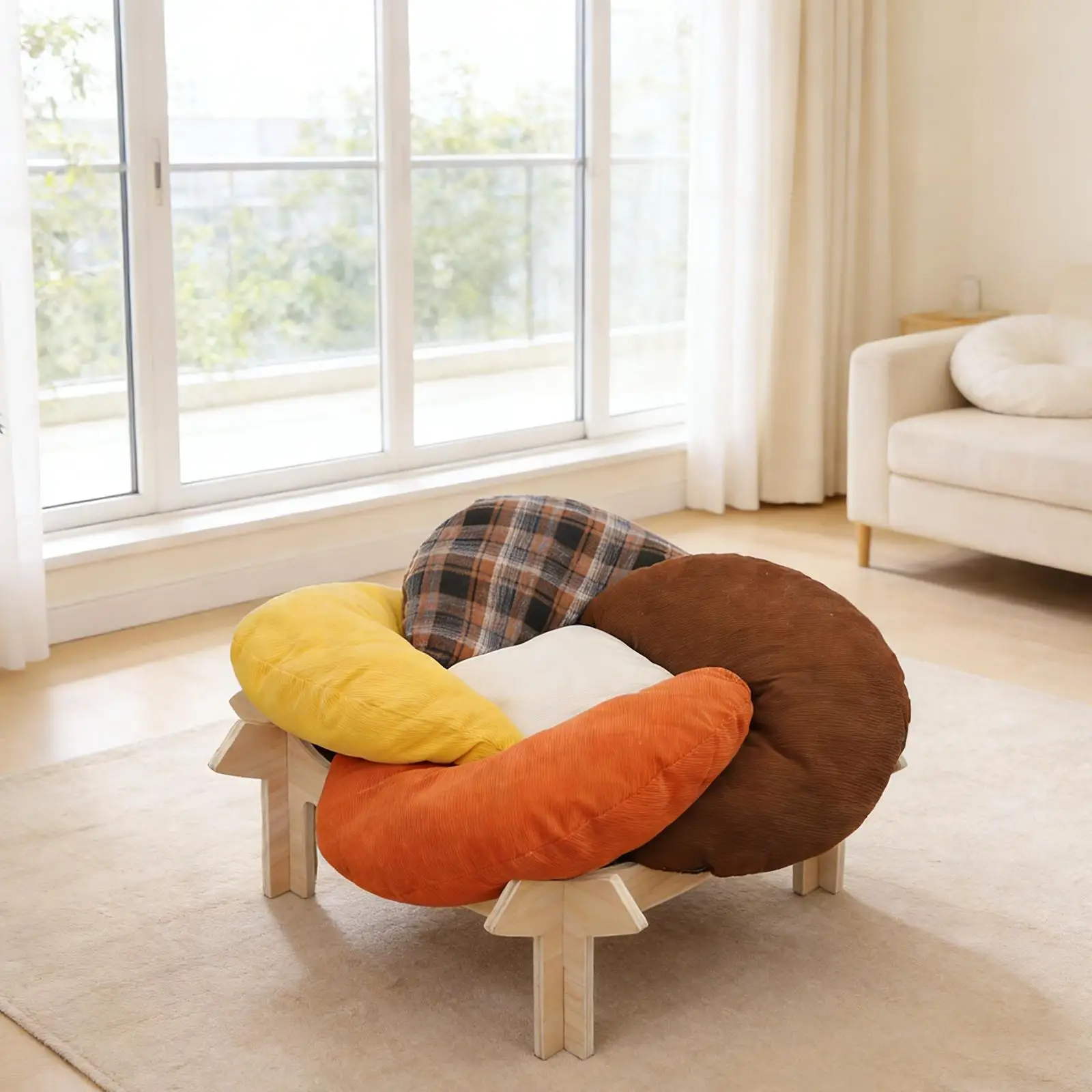 Soft Lounger for Cat Removable Cushion Kapok Raised Dog Nesting Bed for Cat Furniture Multi Use Small Pets
Soft Lounger for Cat Removable Cushion Kapok Raised Dog Nesting Bed for Cat Furniture Multi Use Small Pets
