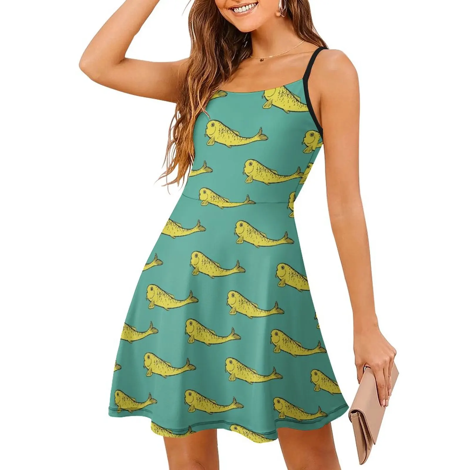 Yellow Fish Pattern Sling Dress Woman fashion dress summer Woman clothing Dress vintage
Yellow Fish Pattern Sling Dress Woman fashion dress summer Woman clothing Dress vintage